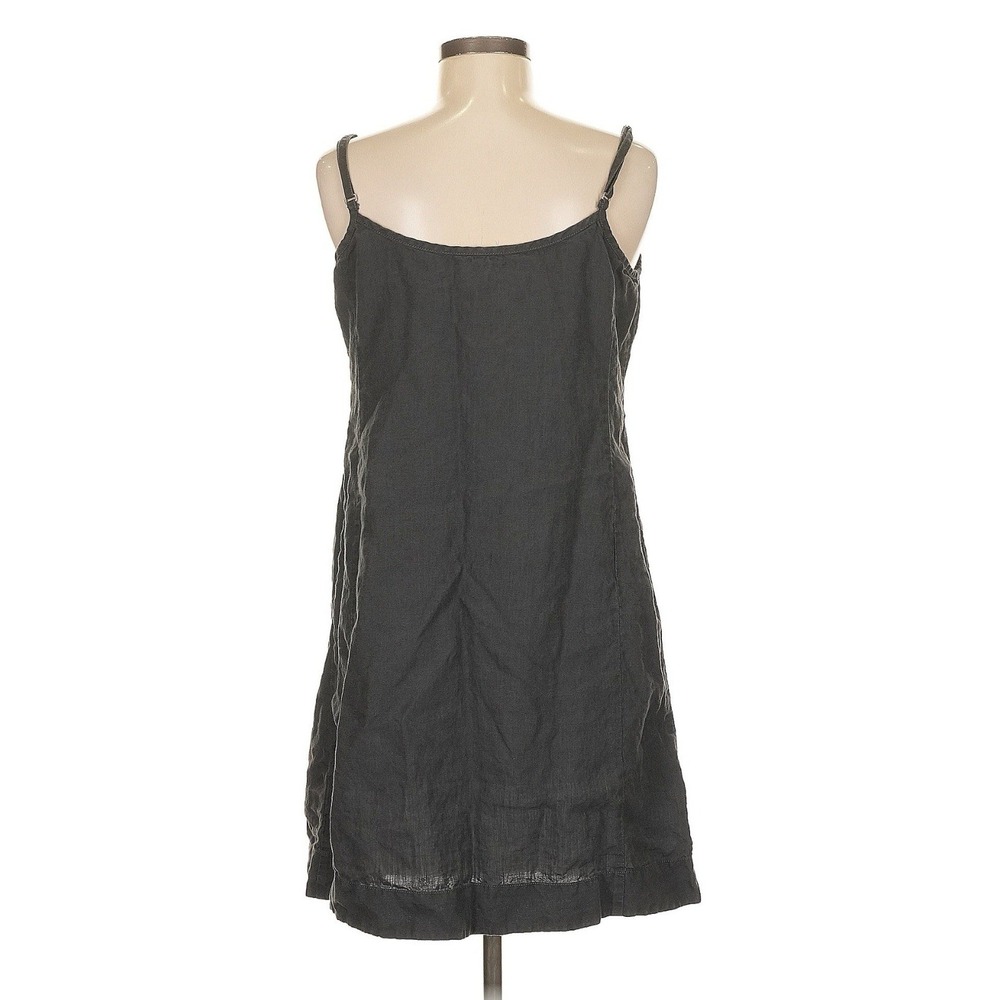Eileen Fisher Beaded Cami Dress M Gray Sleeveless Linen Layering Organic Capsule - Picture 3 of 9